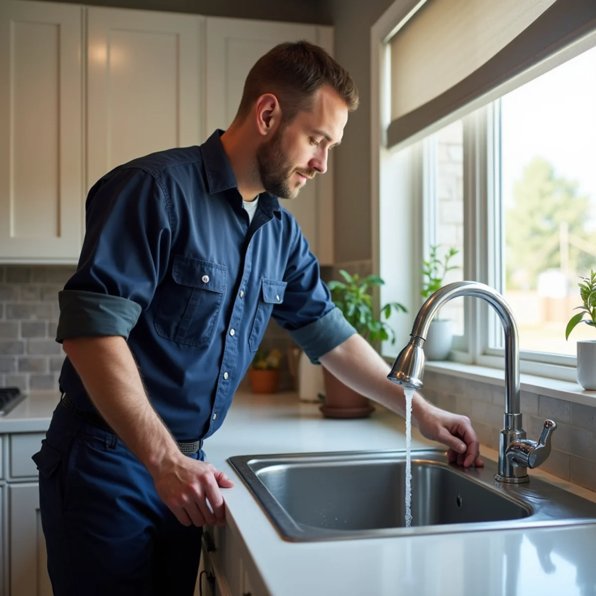 Water draining slowly in a kitchen sink in a Centennial, CO home