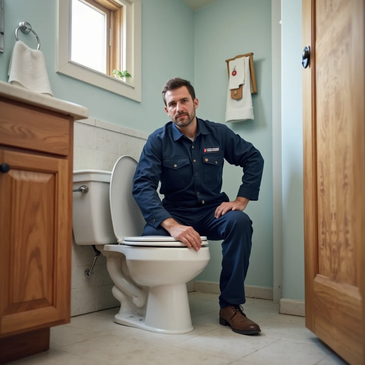 Overflowing toilet on a bathroom floor in a Littleton, CO home